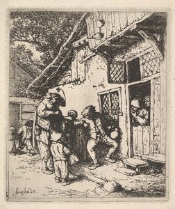 旅するミュージシャン、1610-85。 作： Adriaen Jansz. van Ostade