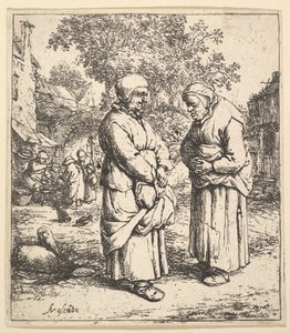 2つのゴシップ、1610-85。 作： Adriaen Jansz. van Ostade