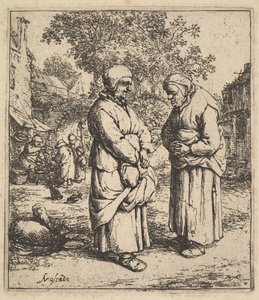 2つのゴシップ、1610-85。 作： Adriaen Jansz. van Ostade