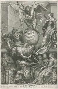 意気消沈した羨望の寓話的なタイトル ページ タイトル ページ: C. ハザート、Kerckelycke historie、1669 年