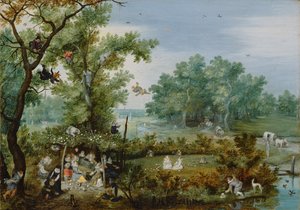 アーバーの陽気な会社、1615 作： Adriaen Pietersz van de Venne