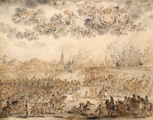 スケベニンゲンからのチャールズ2世の出発 作： Adriaen Pietersz van de Venne