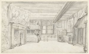 四柱式ベッドのある豪華な部屋の眺め 作： Adriaen Pietersz van de Venne