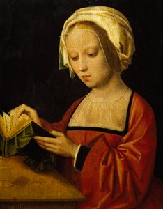 Adrien Ysenbrandt (ca 1500-1551) による聖マグダラの読書、パネルに油彩 作： Adriaen Ysenbrandt