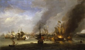 ラ・ホーグの戦いにおける「ソレイユ・ロワイヤル号」の破壊、1692年5月23日、1700年頃（油絵）