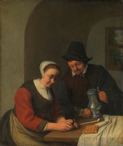 秘密のチャット インテリアのカップル 作： Adriaen van Ostade