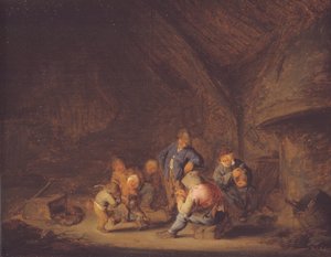 コテージの一室 作： Adriaen van Ostade