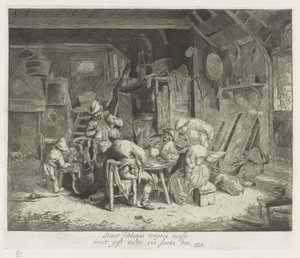 旅館で食事をする農家 作： Adriaen van Ostade