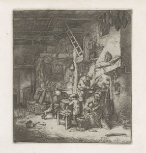 インテリアの農民家族 作： Adriaen van Ostade