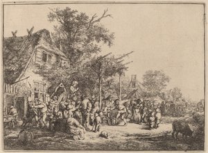トレリスの下で踊る 作： Adriaen van Ostade