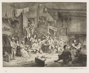 旅館で踊る 作： Adriaen van Ostade