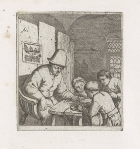 校長と 3 人の生徒 作： Adriaen van Ostade