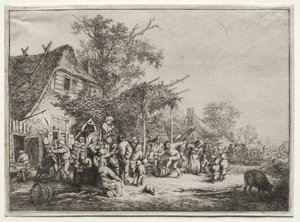 トレリスの下のフェスティバル 作： Adriaen van Ostade