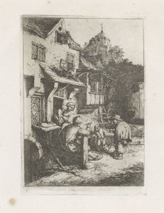 旅館の前のせむしバイオリン弾き 作： Adriaen van Ostade