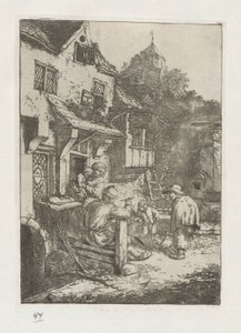 旅館の前のせむしバイオリン弾き 作： Adriaen van Ostade