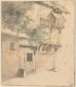 生い茂った家のファサード 作： Adriaen van Ostade