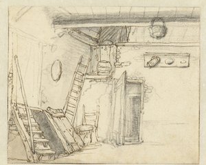 納屋の内部のコーナー 作： Adriaen van Ostade