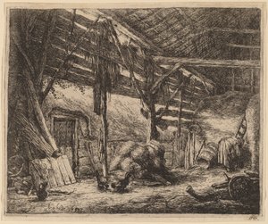 納屋の内部 作： Adriaen van Ostade