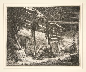 納屋の内部 作： Adriaen van Ostade