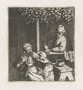 人形に手を伸ばす子ども 作： Adriaen van Ostade