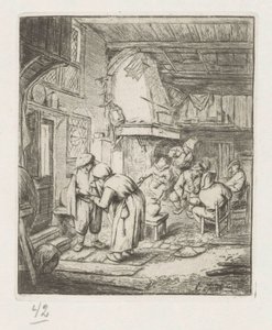 男は旅館で女に自分の費用を支払う 作： Adriaen van Ostade