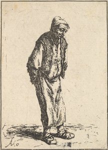 手を後ろに組む農民、1610-85年。 作： Adriaen van Ostade