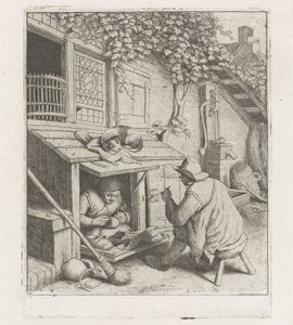 彼の家の前のワーク ショップで靴屋 作： Adriaen van Ostade
