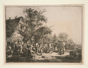 トレリスの下のダンス 作： Adriaen van Ostade