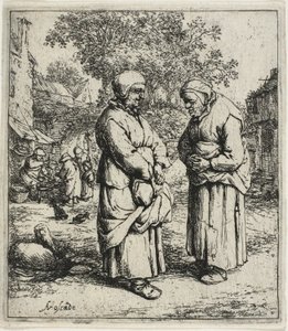 二つのゴシップ 作： Adriaen van Ostade