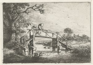 橋の上の 2 人の漁師 漁師 作： Adriaen van Ostade