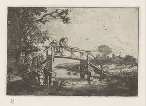 橋の上の 2 人の漁師 作： Adriaen van Ostade