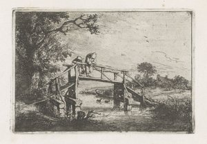 橋の上の 2 人の漁師 作： Adriaen van Ostade