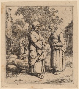 二つのゴシップ 作： Adriaen van Ostade