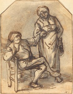 2 つの農民の飲酒 作： Adriaen van Ostade