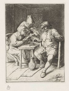 ヴァイオリン奏者と歌う男女 作： Adriaen van Ostade