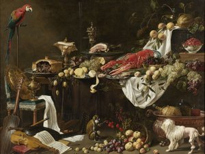 バンケット・スティルライフ 作： Adriaen van Utrecht