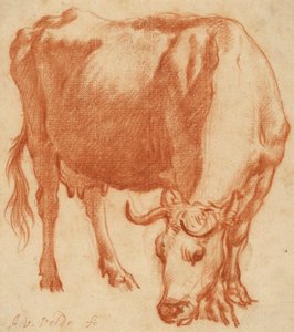 牛の放牧、1663年頃（赤チョーク画） 作： Adriaen van de Velde