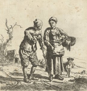 農夫と妻の会話 作： Adriaen van de Velde