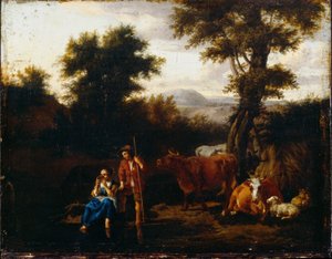 農民と牛 作： Adriaen van de Velde