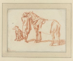 馬と犬の隣のライダー 作： Adriaen van de Velde