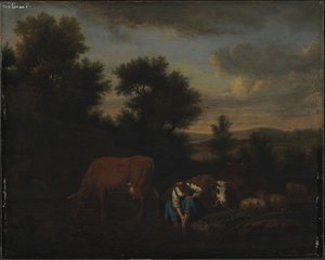 牛と羊飼い 作： Adriaen van de Velde