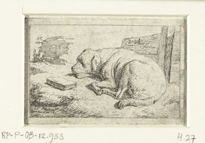 眠る犬 作： Adriaen van de Velde