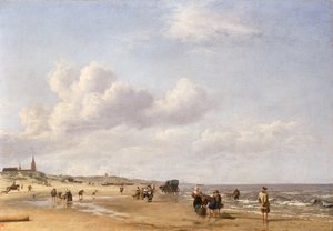 スヘフェニンゲンのビーチ、1658 作： Adriaen van de Velde