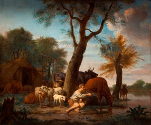 釣り羊飼い 作： Adriaen van de Velde