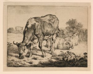 牛と三匹の羊 作： Adrian van de Velde