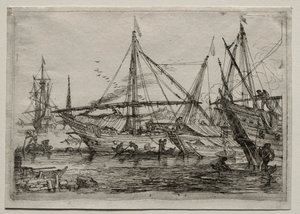 地中海の港 作： Adrian van der Cabel