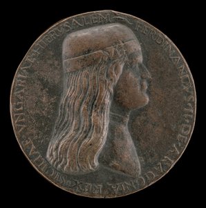 アラゴンのフェルディナンド 2 世は 1496 年に死亡し、カプア公とナポリ王は 1495 年 [表]、14951496 年に死亡した。 作： Adriano Fiorentino