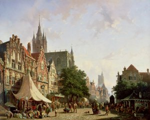 オランダのストリートシーン 作： Adrianus Eversen