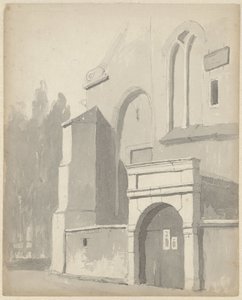 教会への入り口の門の眺め 作： Adrianus Eversen