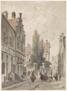 行商のある街並み 作： Adrianus Eversen